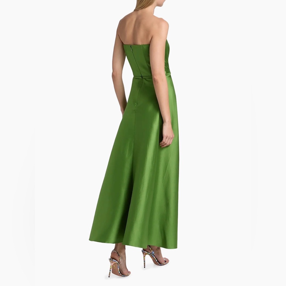 Sachin + Babi - Darian Bow-Detailed Strapless Green Cocktail Dress - Size 0 - Picture 3 of 10